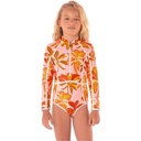 Maaji Girls' Pink Palms Moorea One Piece Surf Suit