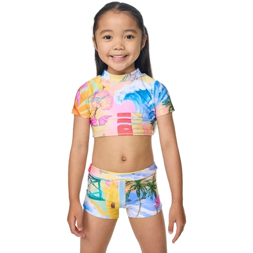Rip Curl Little Girls' Malibu Short Sleeve Swim Set