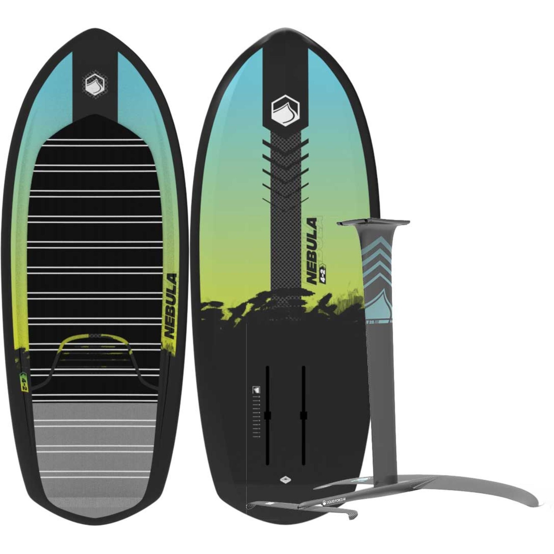 Liquid Force Nebula Board with Carbon Horizon Surf 120 Foil Set 24