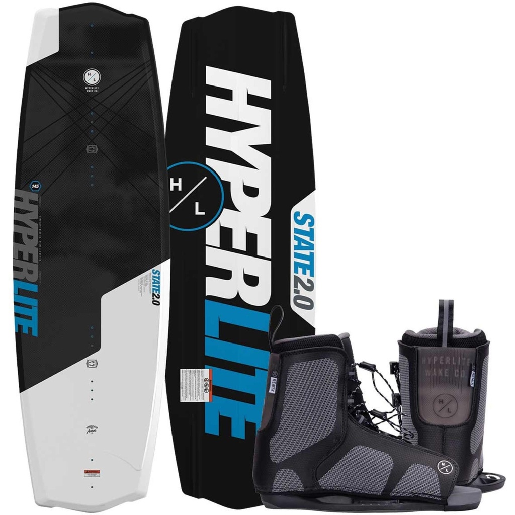 Hyperlite Kids' State 2.0 Jr Wakeboard Package w/ Remix Bindings '26