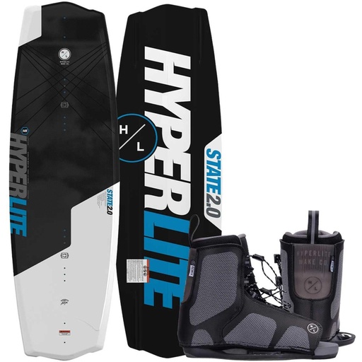Hyperlite Kids' State 2.0 Jr Wakeboard Package w/ Remix Bindings '26