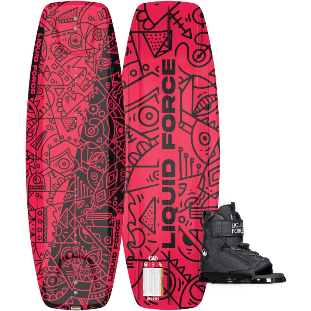 Liquid Force Kids' Origin FS Wakeboard with Rant 6R 4-6 Bindings '26
