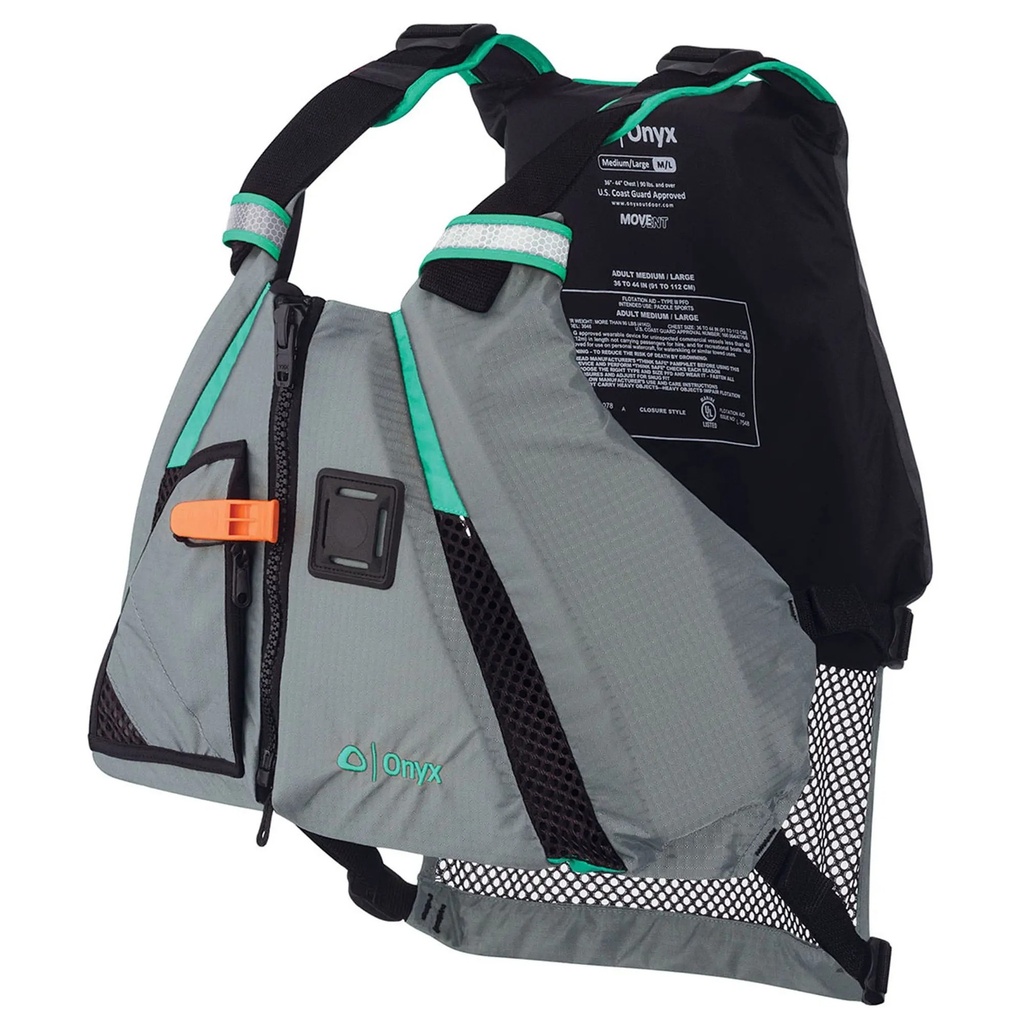 [000151100000001] Onyx Movevent Dynamic USCGA Life Vest (Aqua, XS-S)