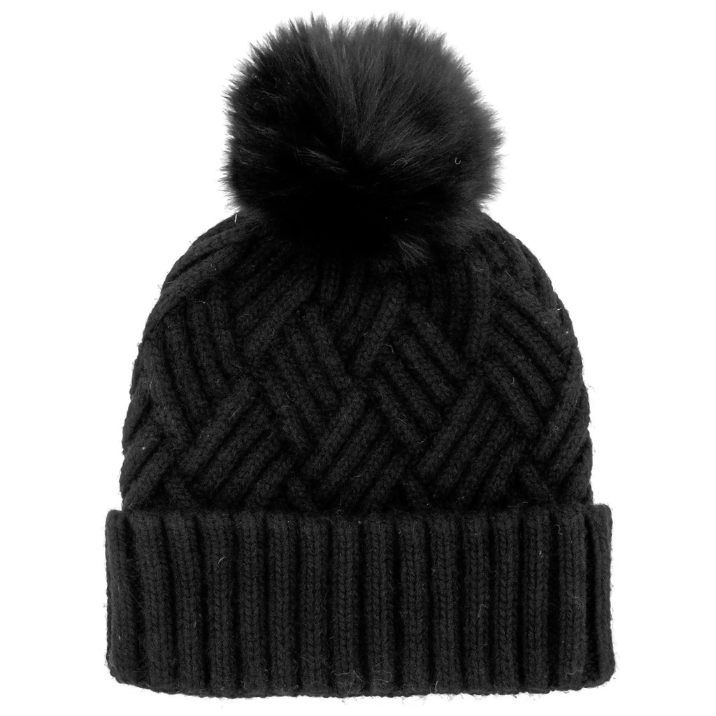 Mitchie's Matchings Women's Knitted Faux Pom Beanie