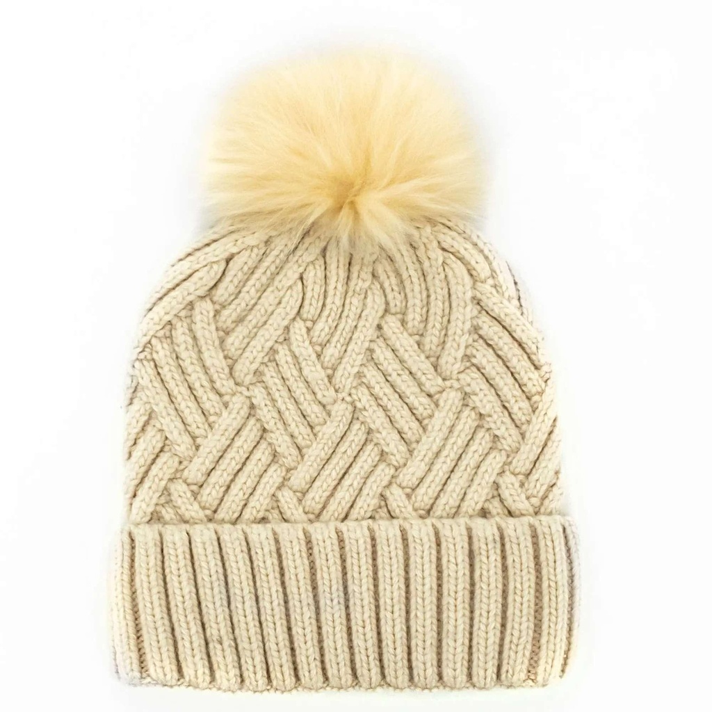 Mitchie's Matchings Women's Knitted Faux Pom Beanie
