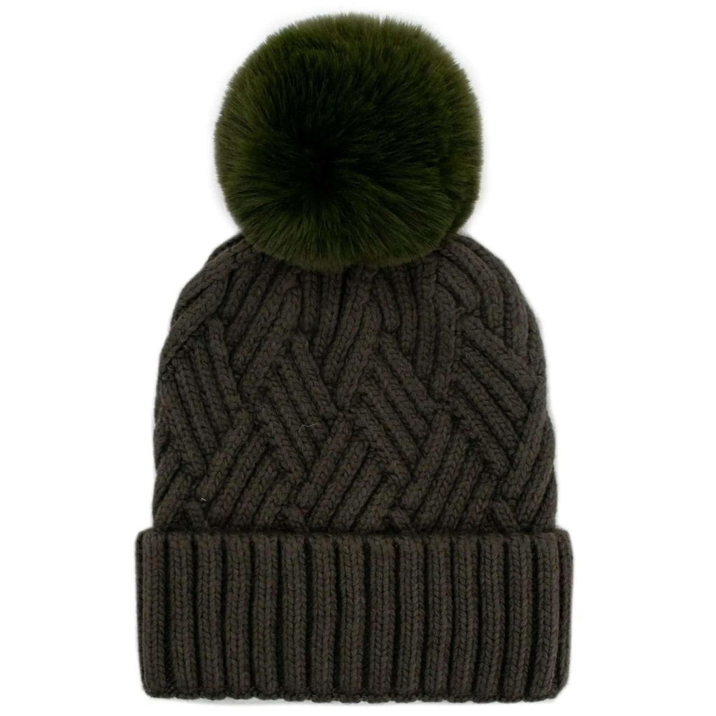 Mitchie's Matchings Women's Knitted Faux Pom Beanie