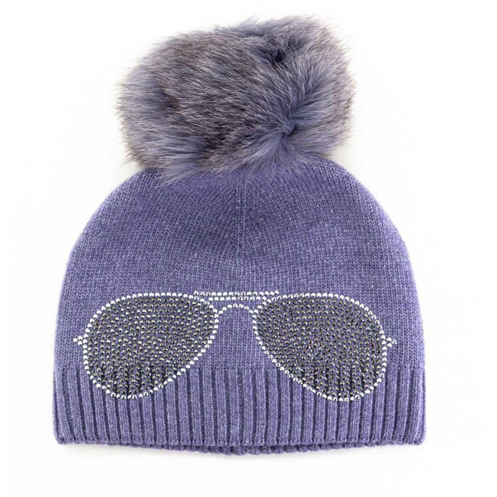 (USED) Mitchies Matchings Women's Sunglasses Faux Fur Beanie