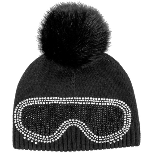 Mitchie's Matchings Women's Ski Goggles Fox Fur Pom Beanie