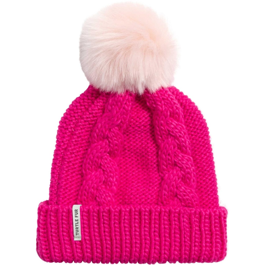 Turtle Fur Kids' Lizzy Faux Fur Pom Beanie
