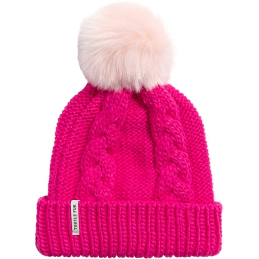 Turtle Fur Kids' Lizzy Faux Fur Pom Beanie