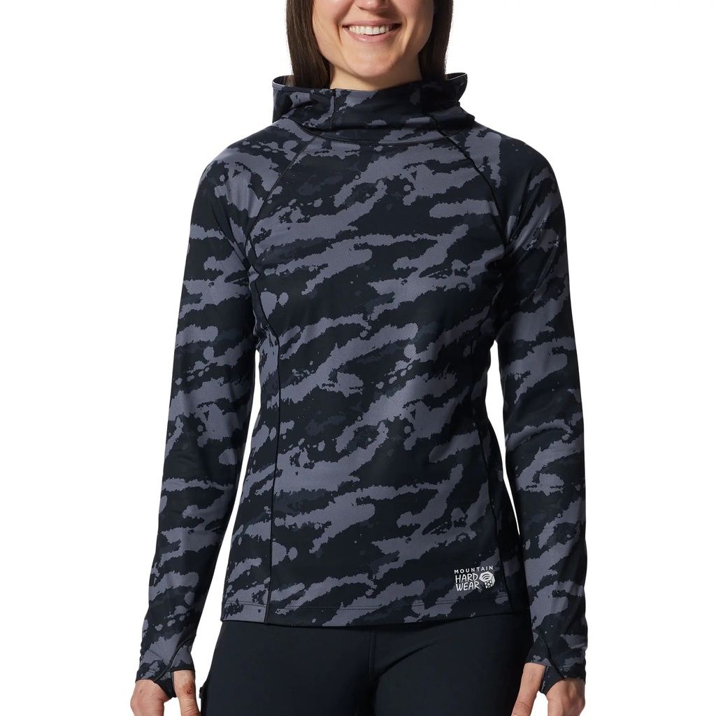 [000162221000000] Mountain Hardwear Women's Mountain Stretch Hoodie (Black Paintstrokes Print, S)