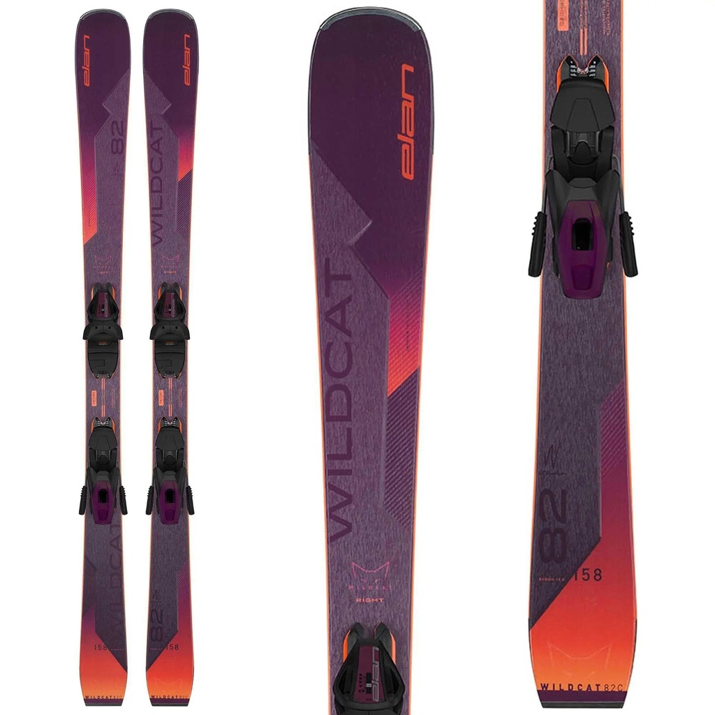Elan Women's Wildcat 82 C Powershift Skis with ELW 9.0 GripWalk Shift Bindings