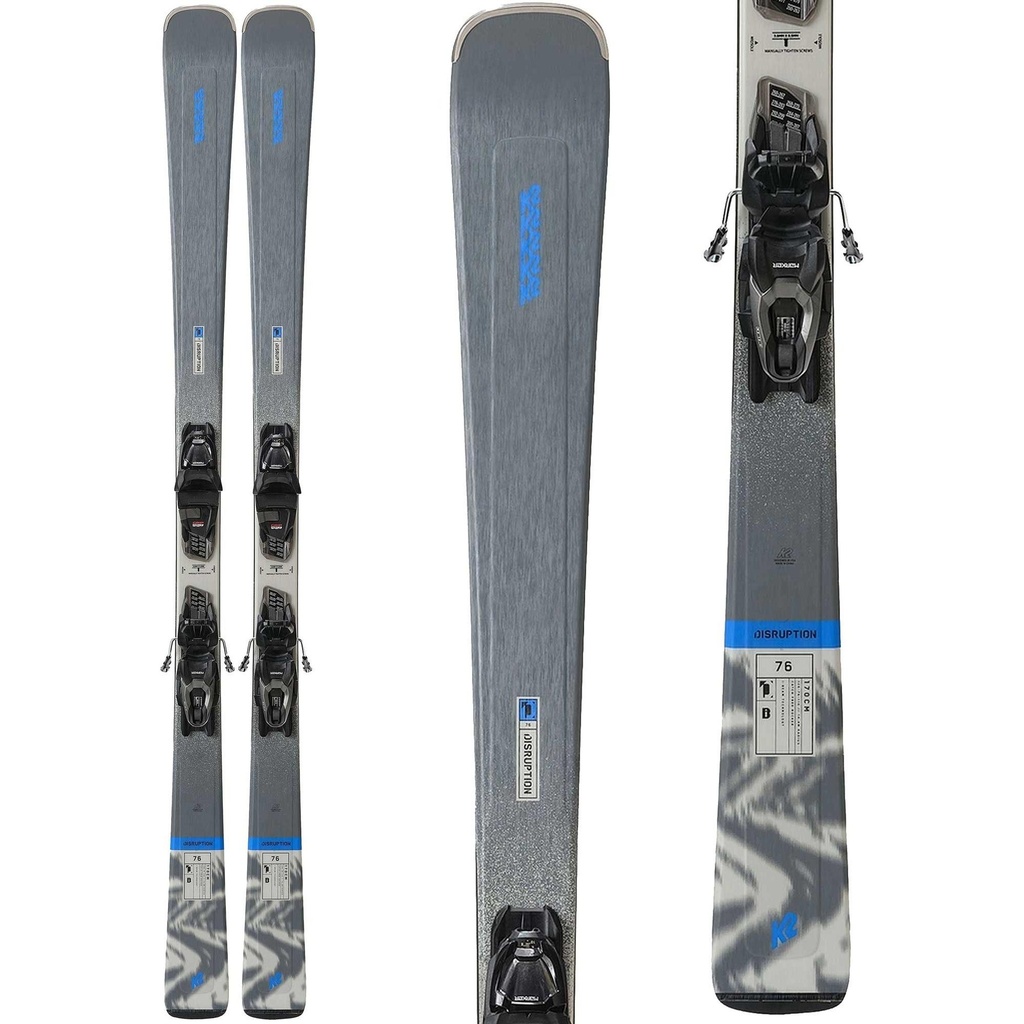 K2 Men's Disruption 76 Skis with M2 Quikclik Bindings