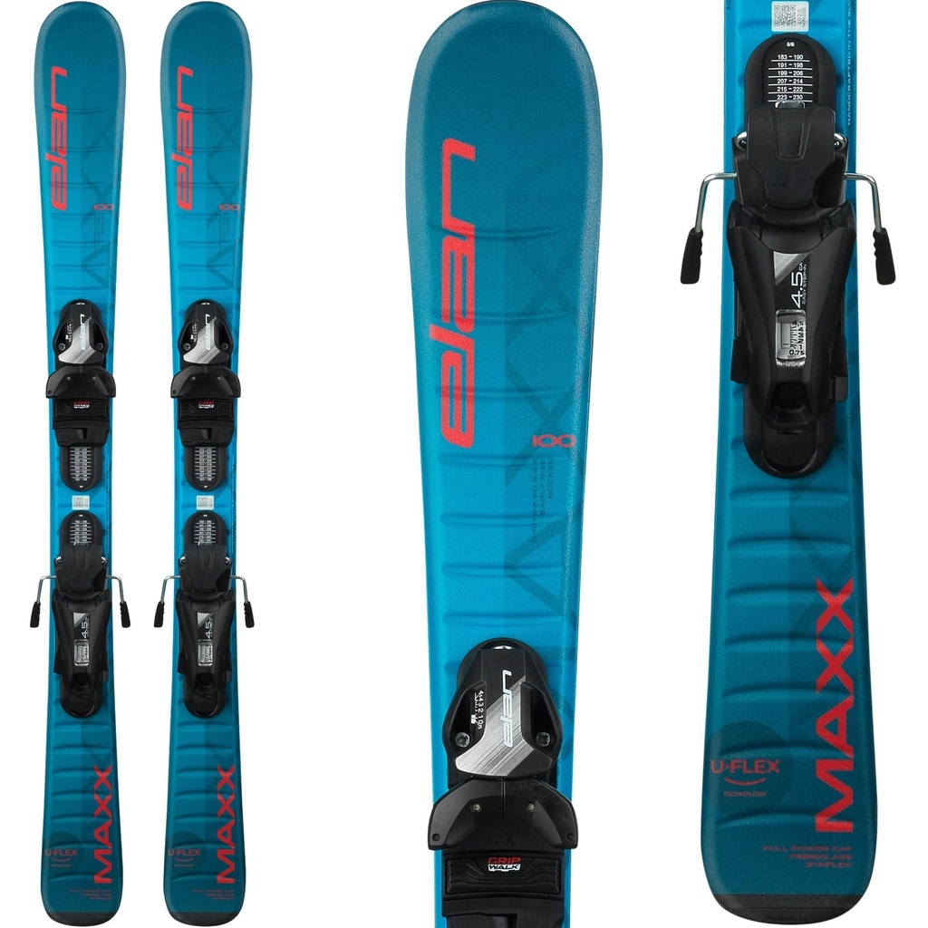 Elan Kids' Maxx Blue Skis with EL GripWalk CA Jrs Bindings