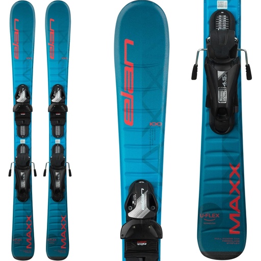 Elan Kids' Maxx Blue Skis with EL GripWalk CA Jrs Bindings