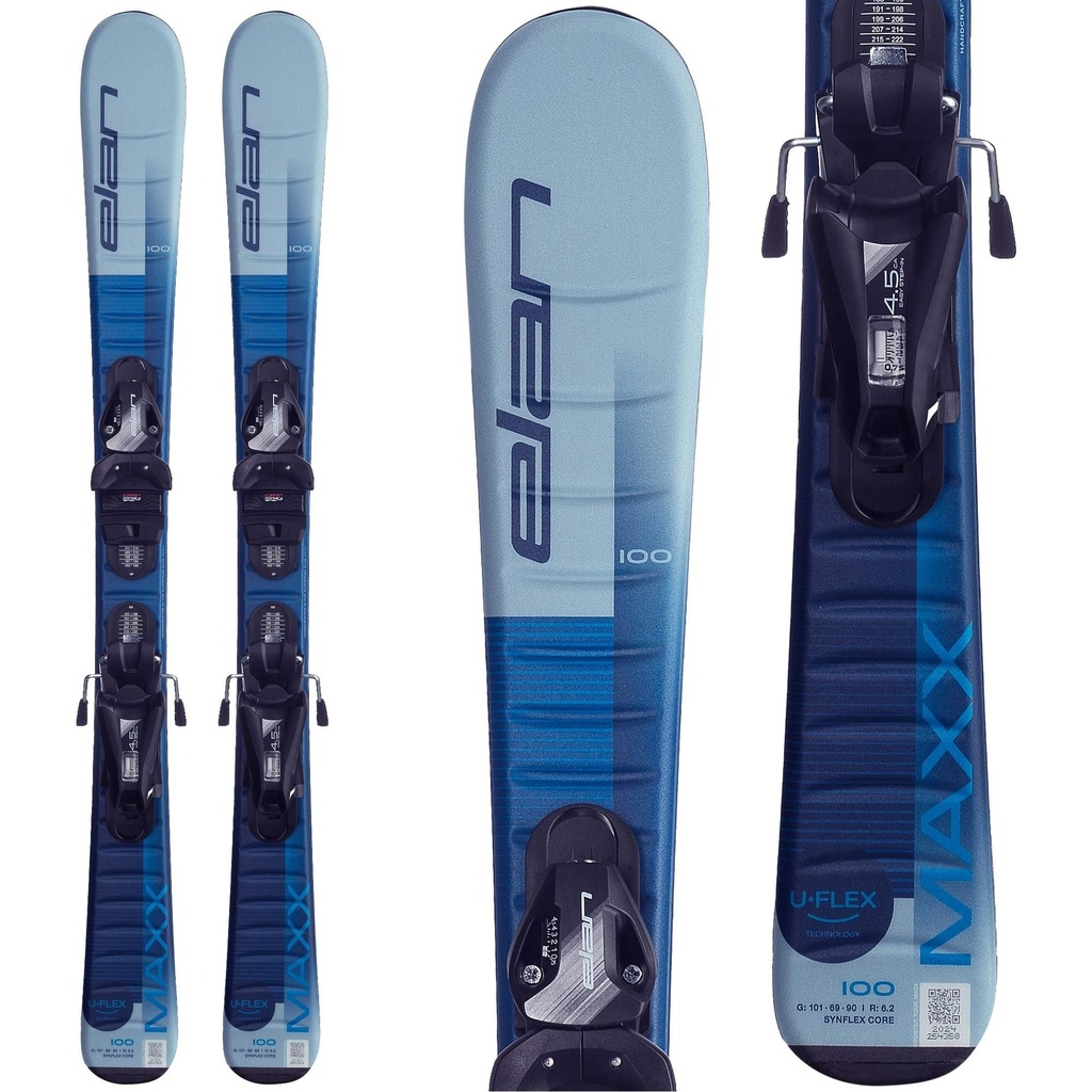 Elan Kids' Maxx Blue JR Shift Skis With EL 4.5 GW Bindings