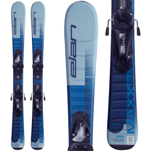 Elan Kids' Maxx Blue JR Shift Skis With EL 4.5 GW Bindings
