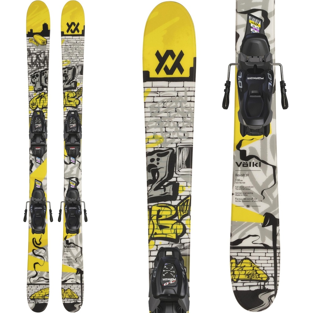 Volkl Kids' Revolt Jr Urban Skis w/ 7.0 VMotion Bindings