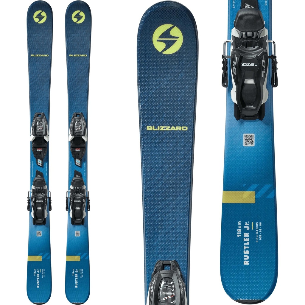Blizzard Kids' Rustler Twin Junior Skis w/ JR-7.0 Bindings