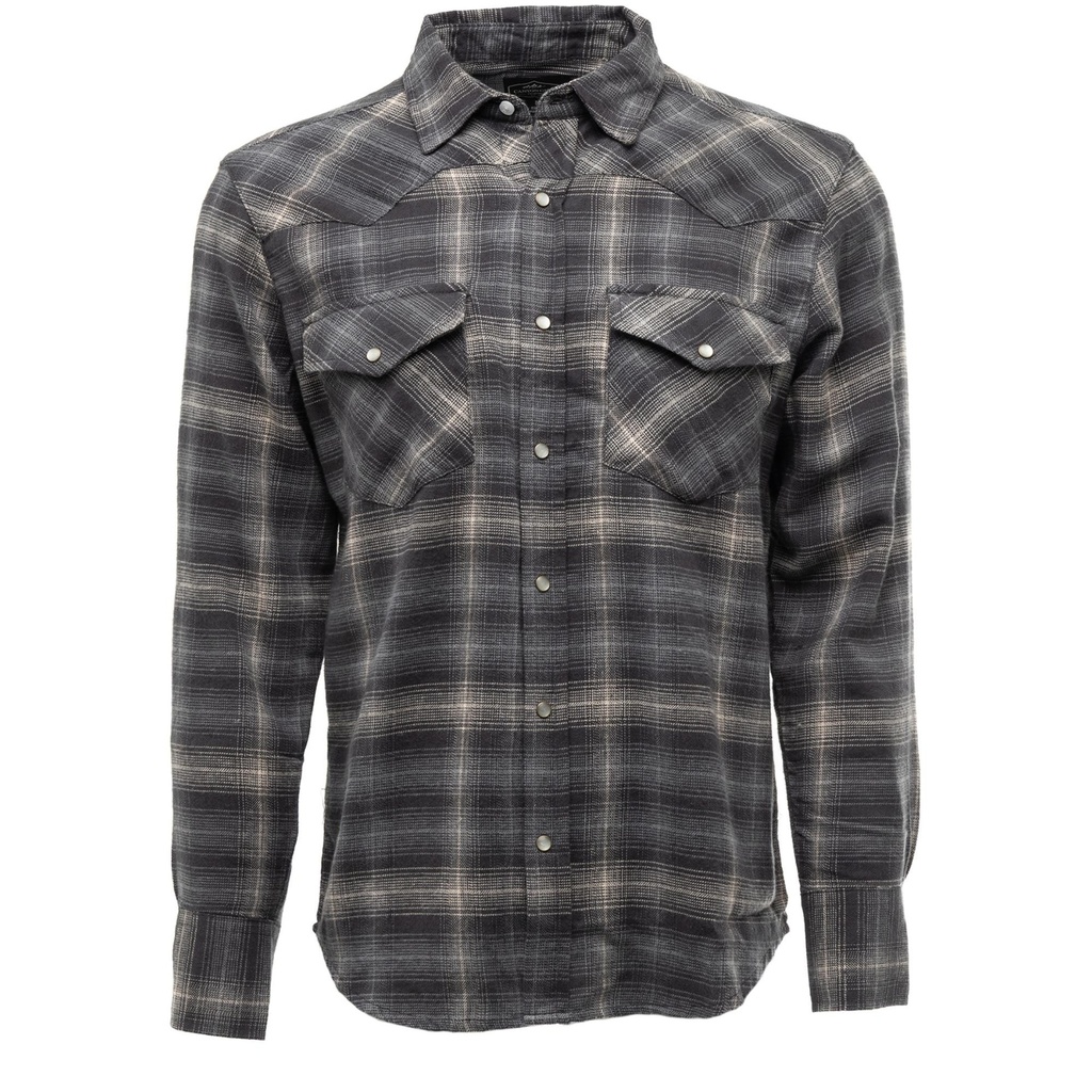 [000177517000000] Canyon Guide Men's Snap Flannel (Grey/Plaid, M)