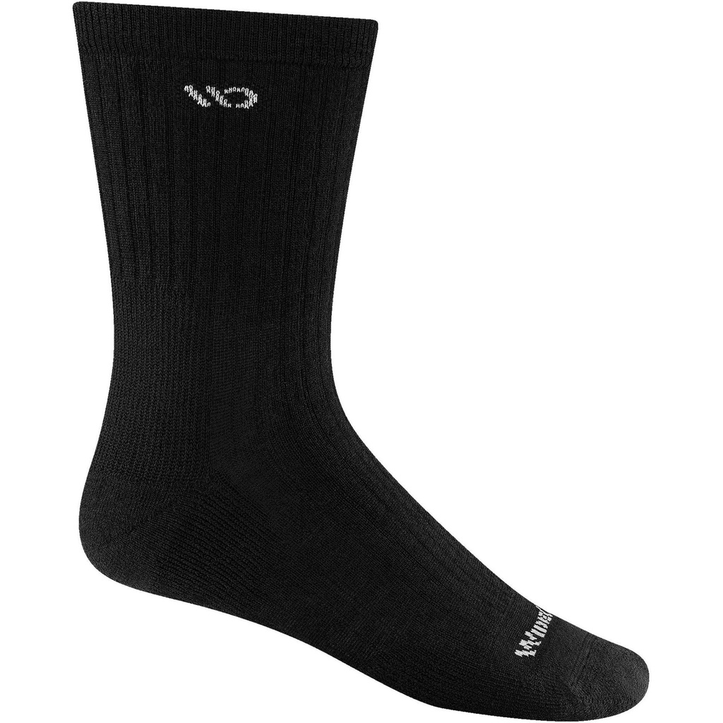 [000185835000000] Wide Open Men's Solid Cushioned Wide Micro Crew Socks (Black, M)