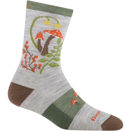 Darn Tough Vermont Women's Mellow Mushrooms Micro Crew Lightweight Hiking Socks