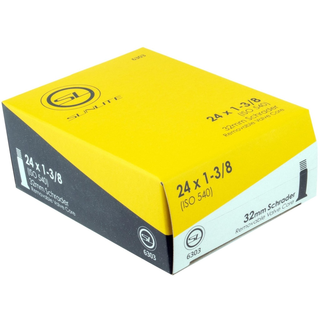 Sunlite 24 x 1-3/8 - 32mm Schrader Valve Tubes