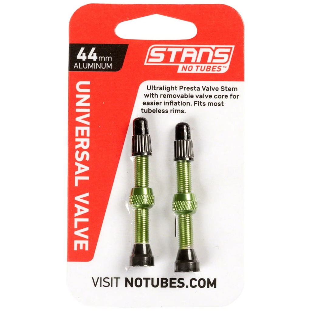 [000195606000000] Stans No Tubes Alloy 44 mm Valve Stems (Green)