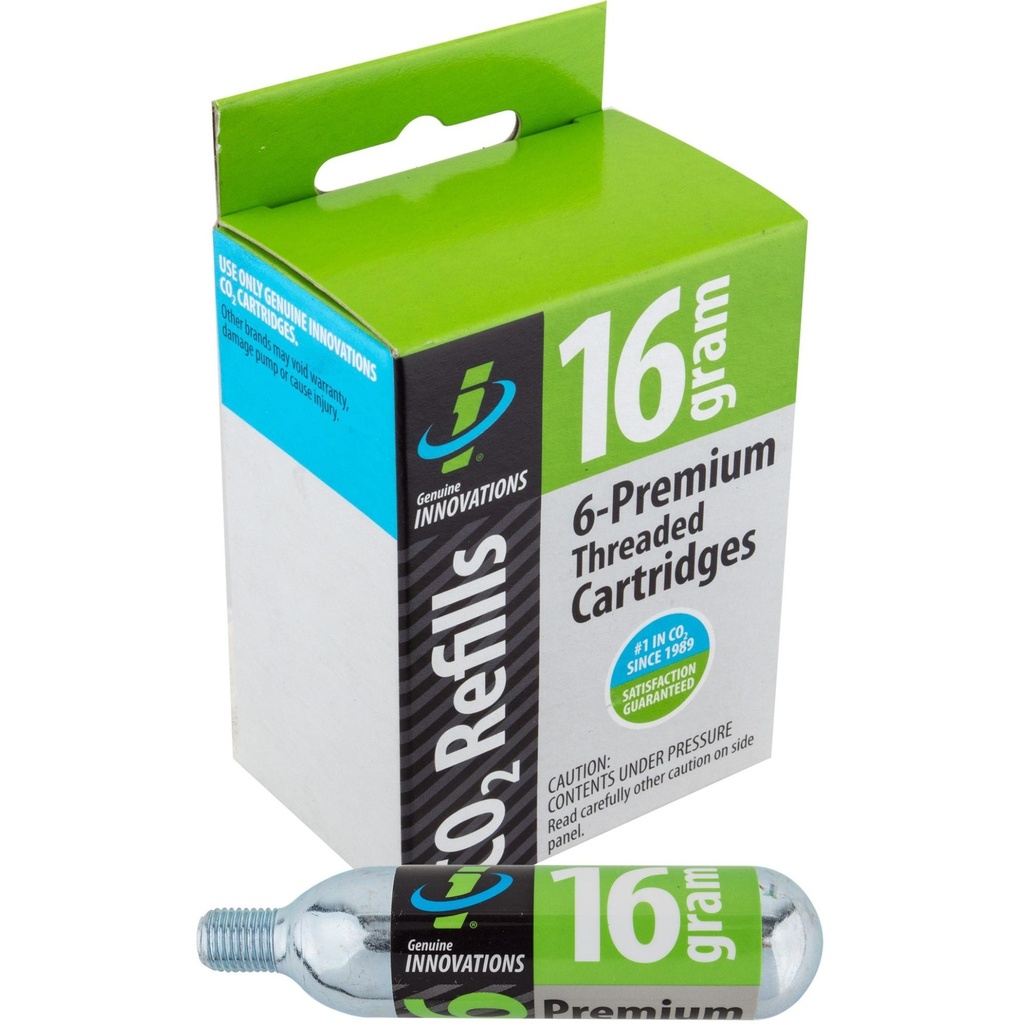Genuine Innovations Co2 Cartridge Refills 16G - 6 Pack