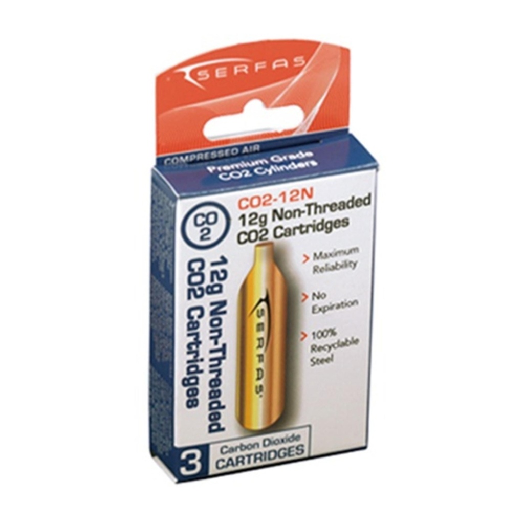 Serfas Serfas 12 g CO2 Non-threaded - 3 Pack
