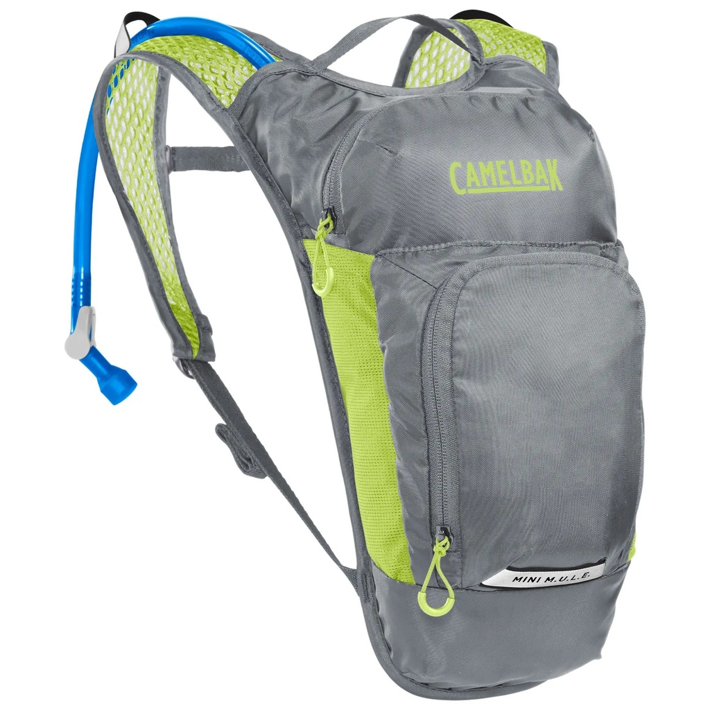 [000197248000000] CamelBak Kids Mini M.U.L.E. 50 oz Hydration Pack w/Crux 1.5L Reservoir (Green/Grey)