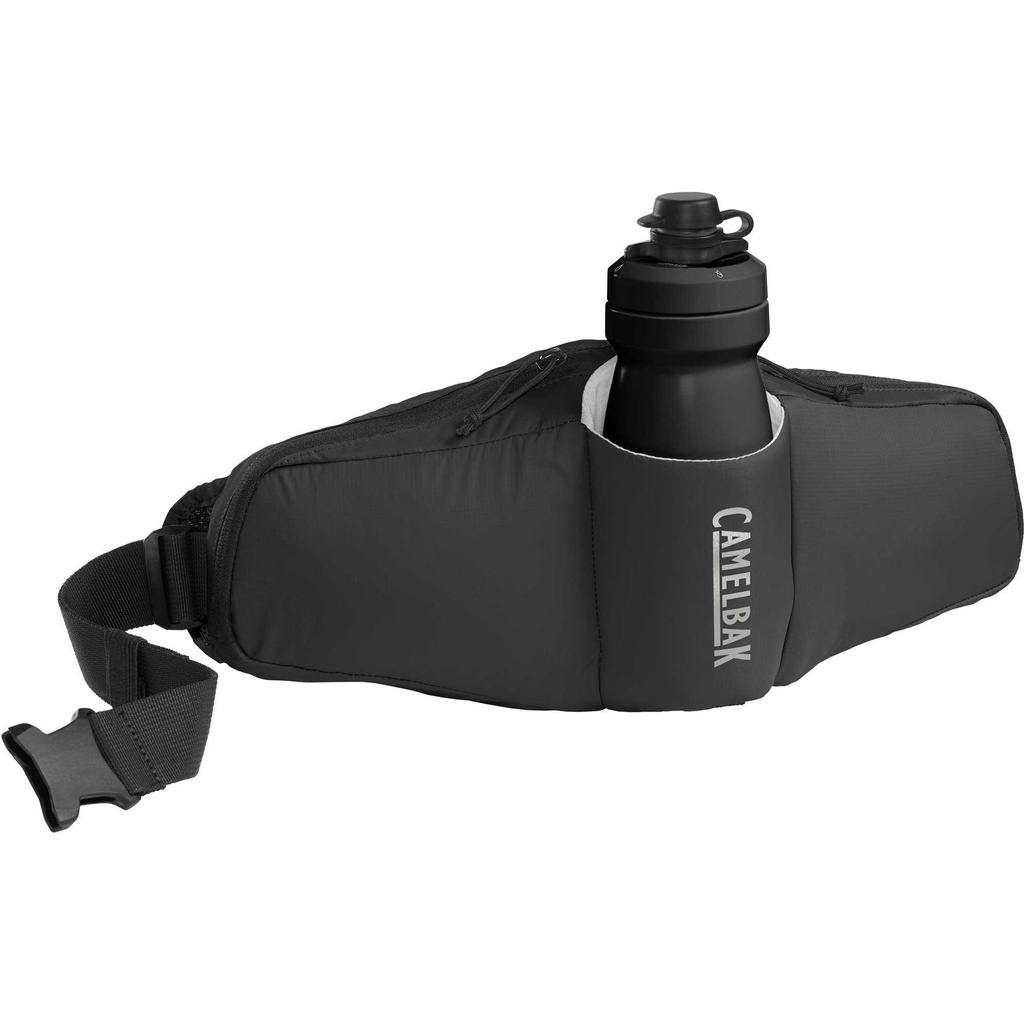 [000197276000000] CamelBak Podium Flow 2 Waist Pack with 21oz Podium Dirt Series Bottle (Black)