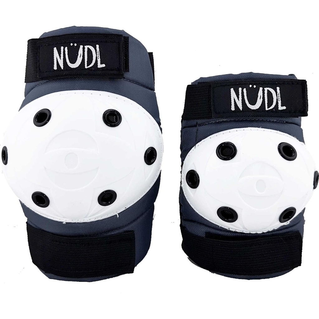 [000197509000000] NUDL Kids' Knee & Elbow 2-Piece Padset (Charcoal, S)