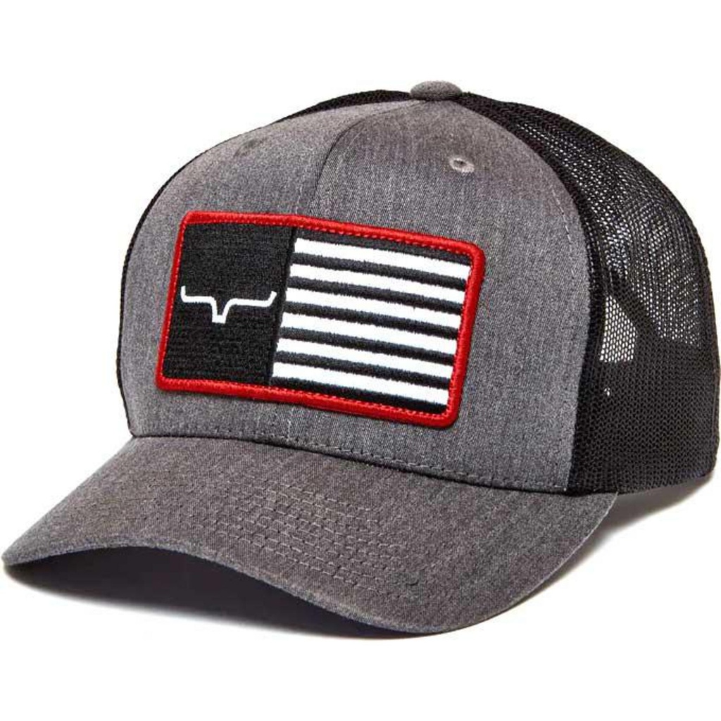 [000201936000000] Kimes Ranch Men's American Trucker Hat (Charcoal)