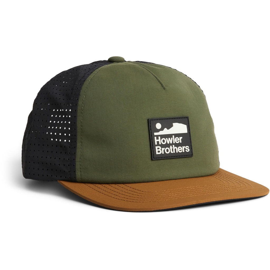 [000202045000000] Howler Brothers Men's Aperture Tech Strapback Hat (Howler Arroyo/Army Brown)