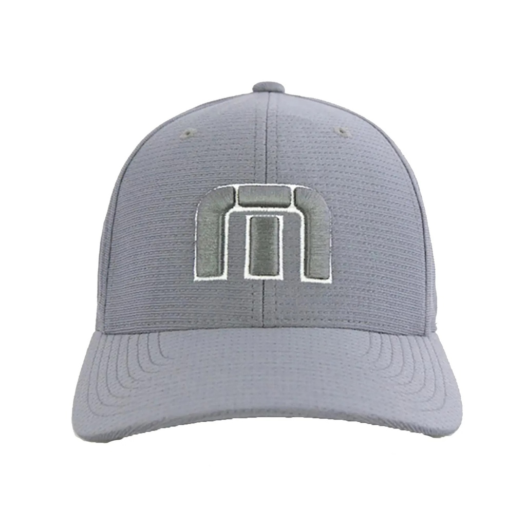 [000202229000000] TravisMathew Men's B-Bahamas Flex Back Hat (Grey, S/M)