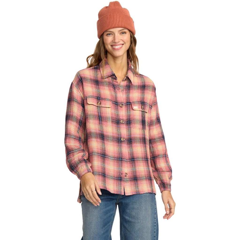 Billabong Women's Big Bear Long Sleeve Button Up Shirt