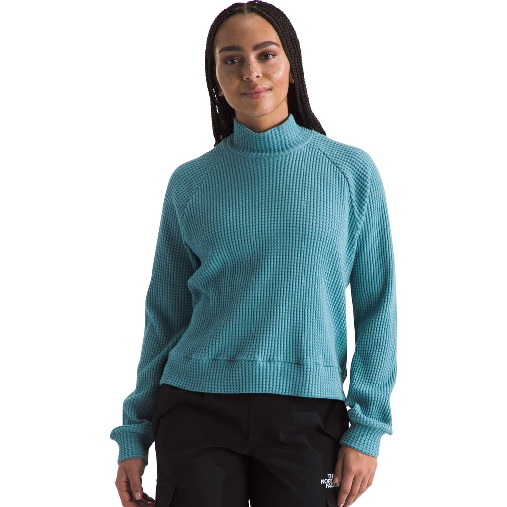 [000202918000000] The North Face Women's Long-Sleeve Mock Neck Chabot Top (Algae Blue, XS)