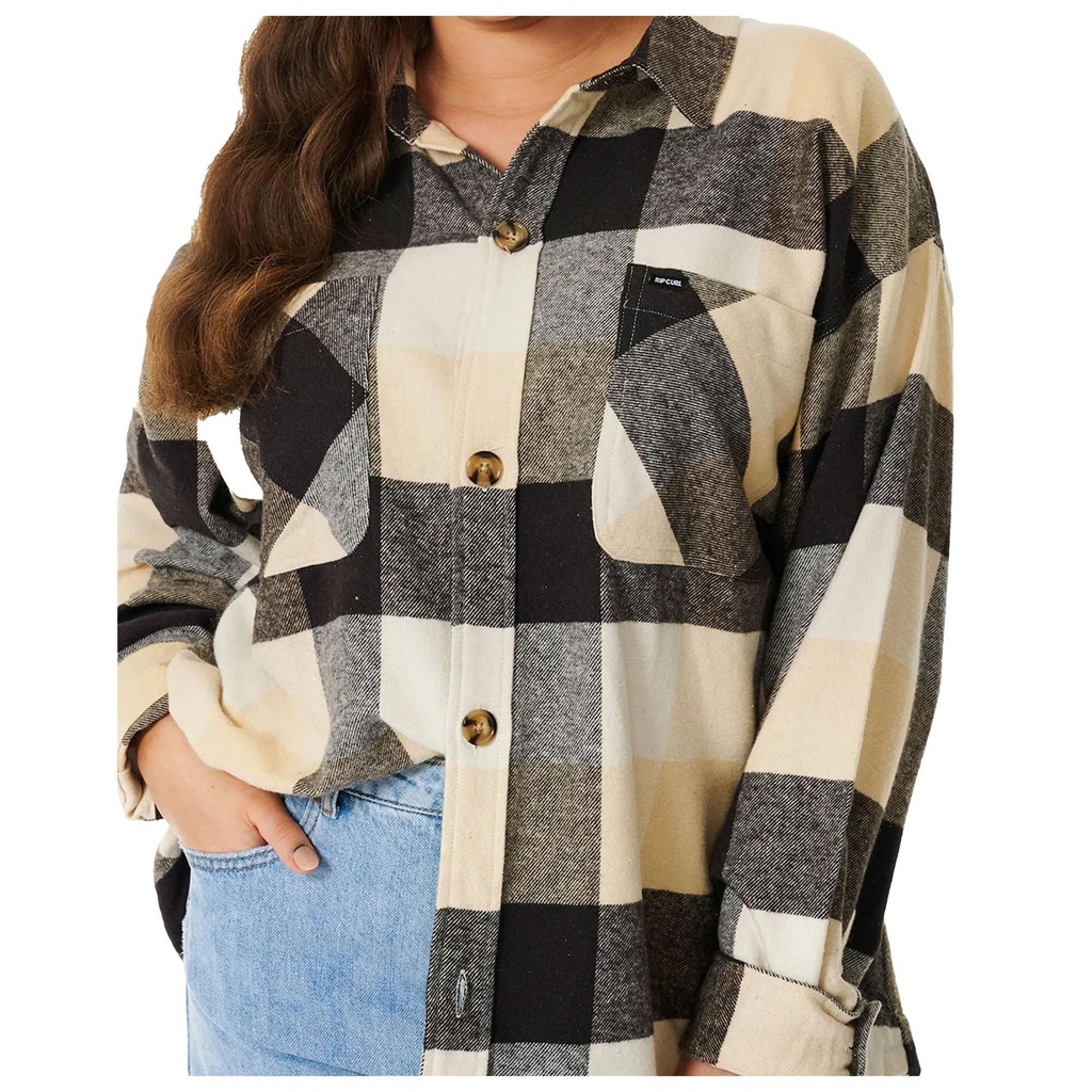 [000202970000000] Rip Curl Women's La Isla Flannel Shirt (Black, S)