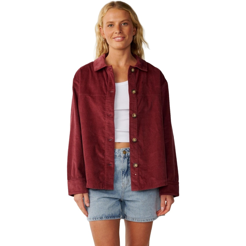 [000202980000000] Rip Curl Women's Keepsakes Washed Corduroy Button Down Shirt (XXS)