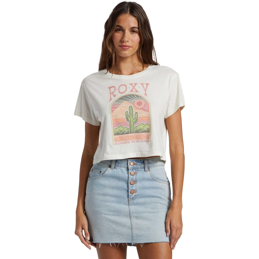[000203036000001] ROXY APPAREL Women's Saguaro Cropped Graphic T-Shirt (XS)