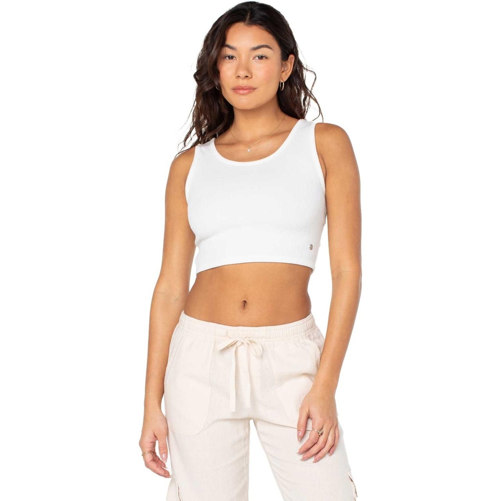 [000203040000000] ROXY Women's Good Keepsake Sleeveless Cropped Tank Top (Snow White, S)