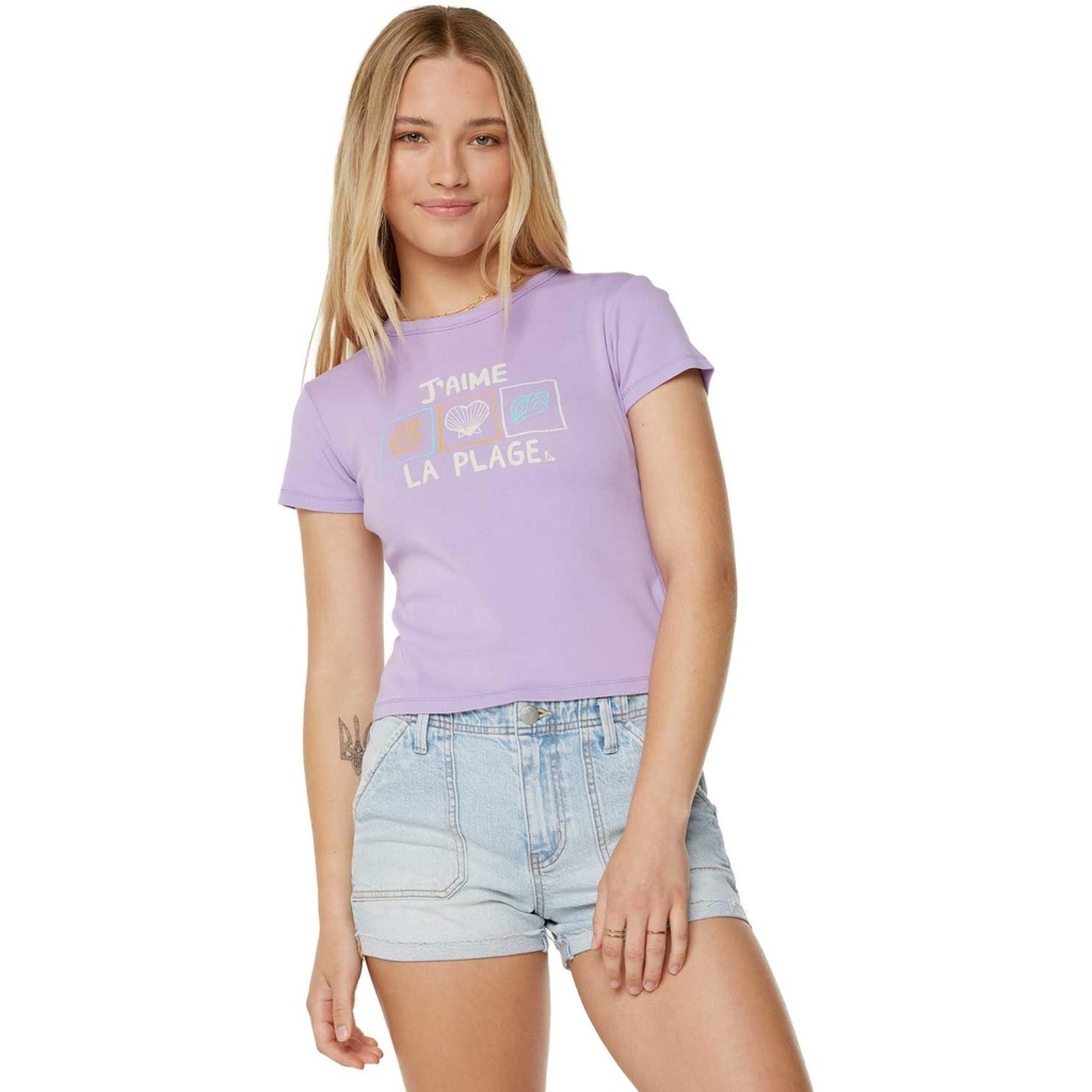 ROXY Women's J'Aime La Plage 90S Baby T Shirt
