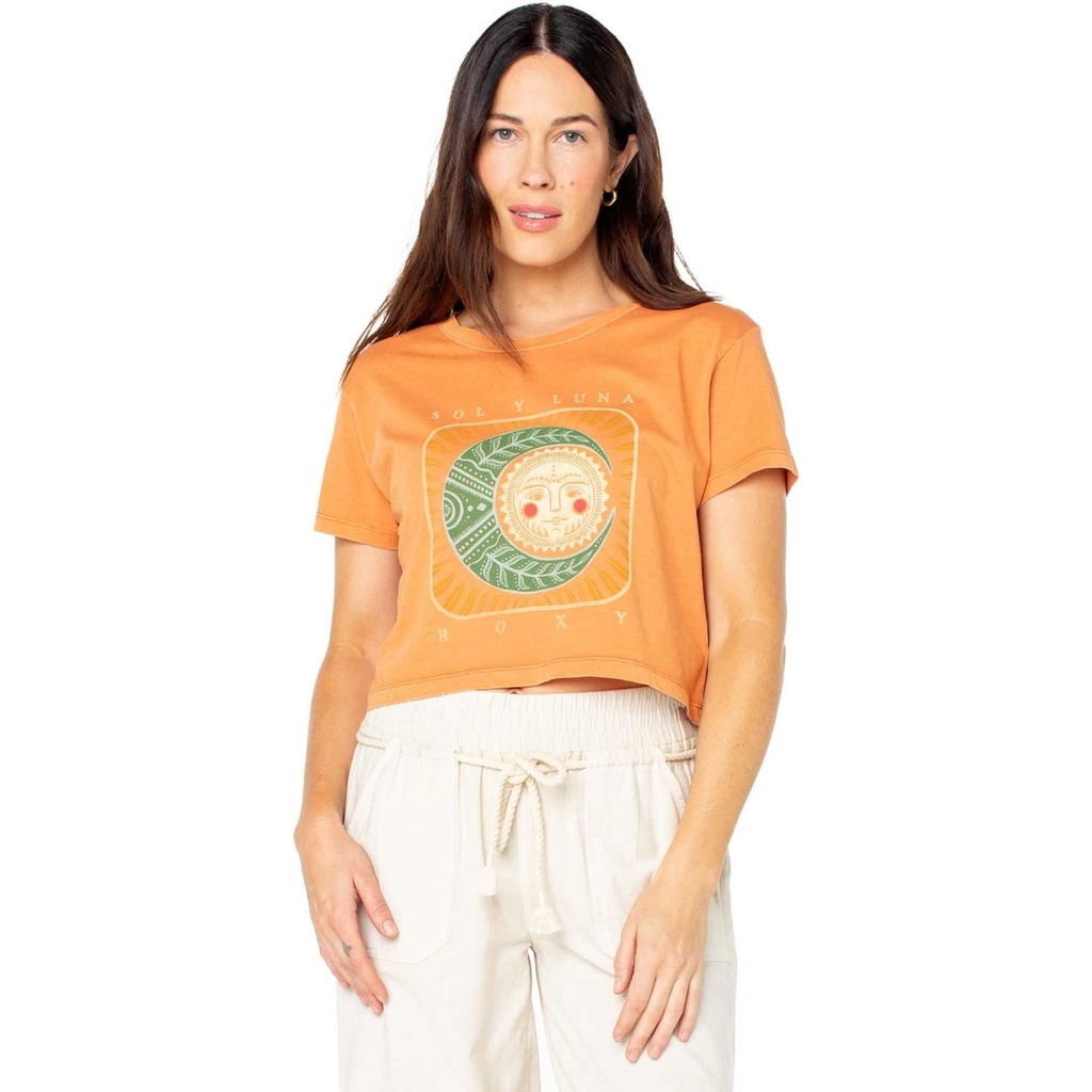ROXY Women's Sol y Luna Cropped T-shirt
