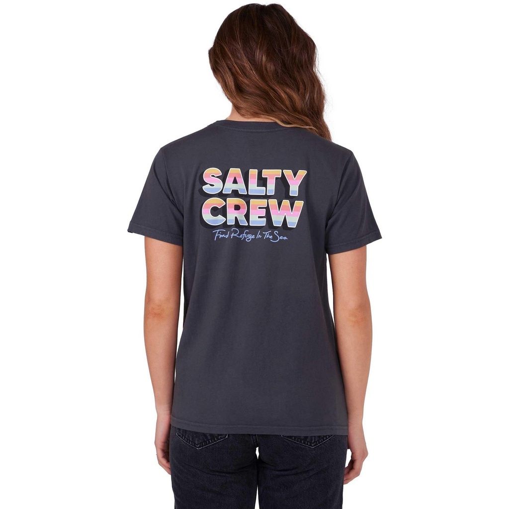 [000203511000000] Salty Crew Women's Summertime Boyfriend Short Sleeve T Shirt (Charcoal, S)