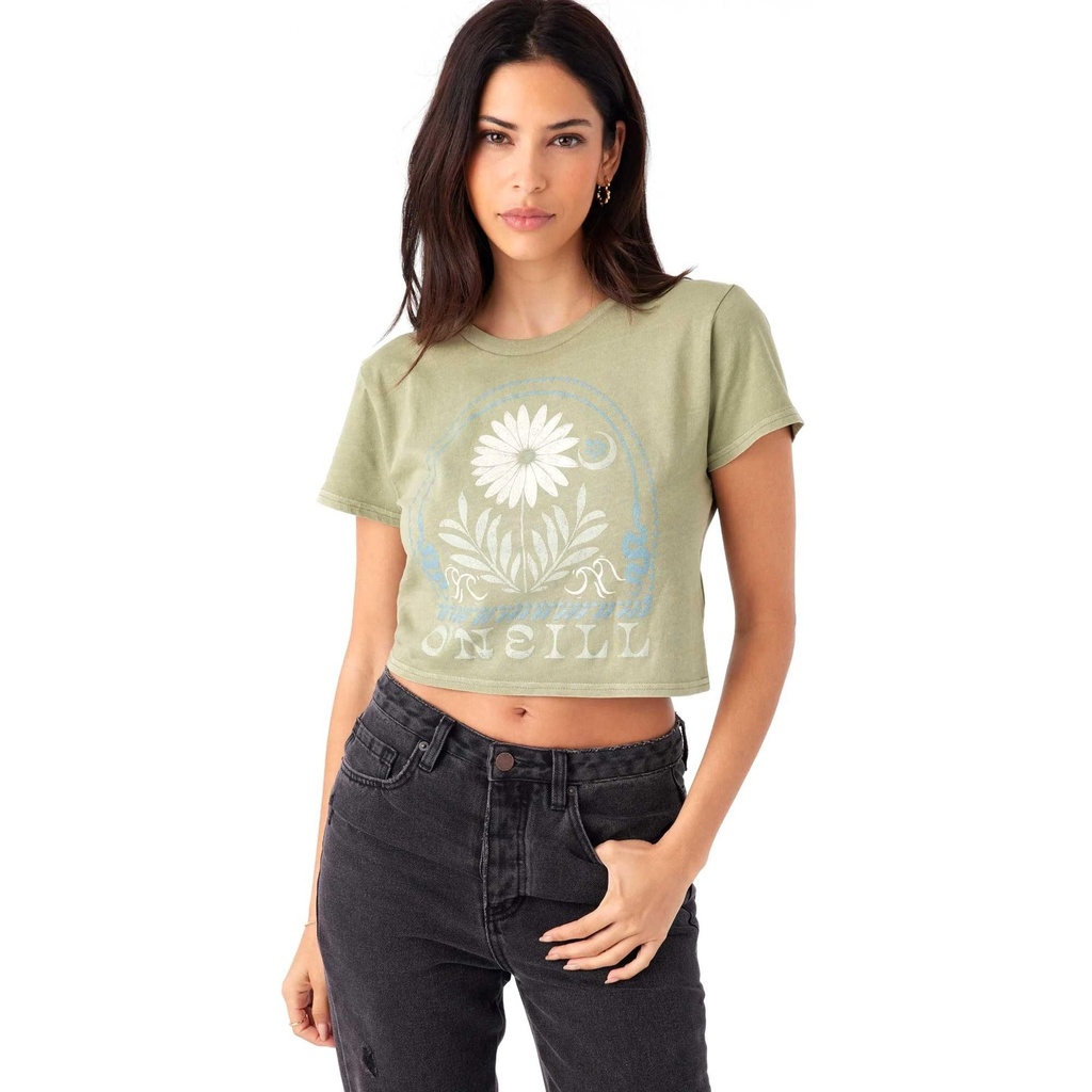 [000204284000000] O'Neill Women's Moonlit Daisy Cropped T Shirt (S)