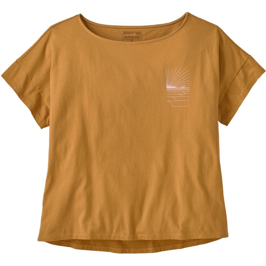 [000204416000000] Patagonia Women's Waves Rolling Relaxed Drop Sleeve T-Shirt (Talon Gold, XS)