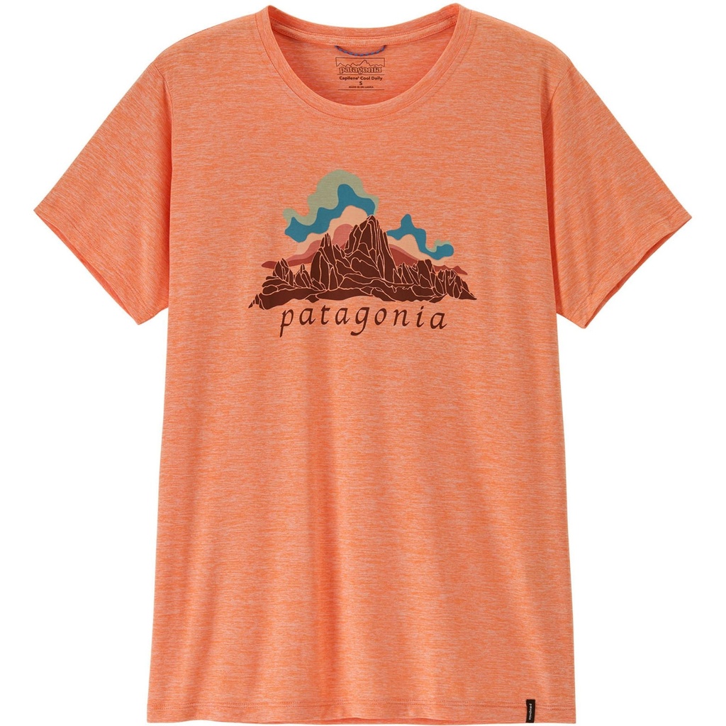 [000204430000000] Patagonia Women's Capilene Cool Daily Fitz Roy Nimbus T Shirt (Peach, XS)