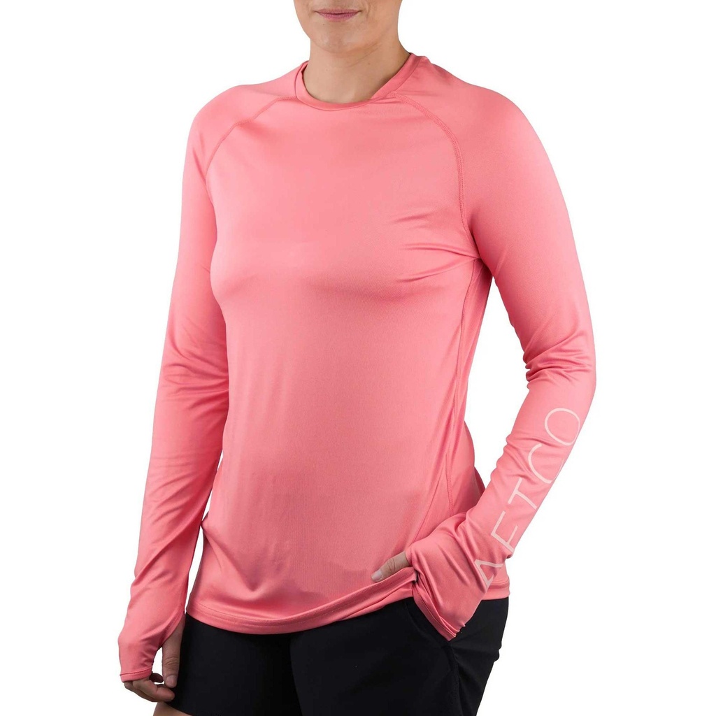 [000204990000000] AFTCO Women's Samurai Sun Protection Long Sleeve Shirt (Soft Coral Heather, S)