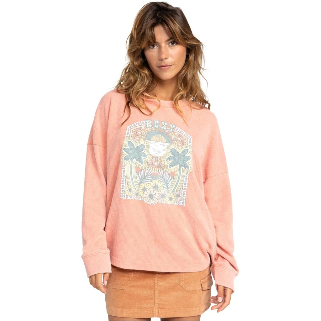 [000204999000000] ROXY Women's East Side Long Sleeve T Shirt (Terra Cotta, S)